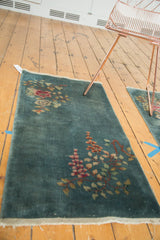 Art Deco Chinese Nichols runner end showcasing delicate rose and tangerine floral motifs.