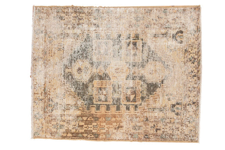 Vintage Distressed Hamadan Square Rug
