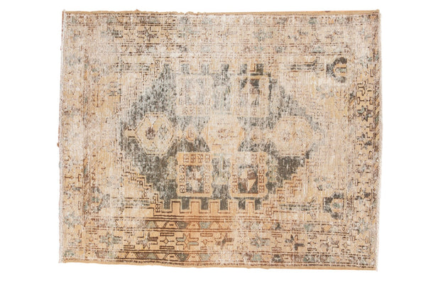Vintage Distressed Hamadan Square Rug