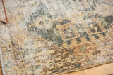 Intricate geometric quatrefoil patterns and distressed foundation wear on this Hamadan rug.