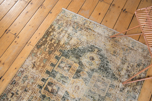 Vintage Distressed Hamadan Square Rug