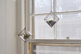 Copper framed beveled glass terrarium kit with geometric jewel shape