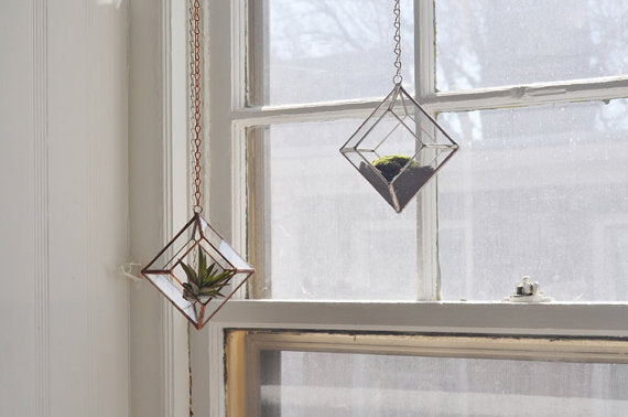 Beveled Glass and Copper Terrarium Kit Made in USA // ONH Item 4428