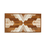 Knox Modern Wood Art featuring mirrored geometric design, warm natural wood, and whitewashed accents.