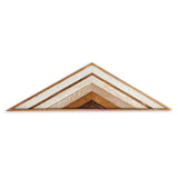 1767 Designs rustic wood art, triangular chevron pattern in white and varied brown tones.