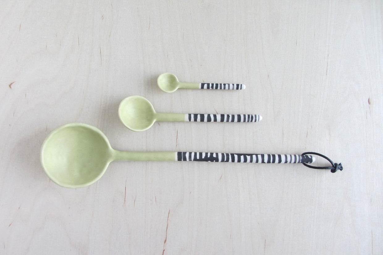 Large Ceramic Spoon Sage Green