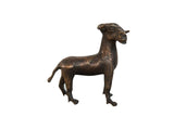 Vintage African copper ram sculpture, detailed body and dark patina, 8 inches tall.
