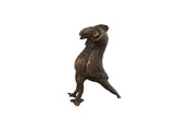 Vintage African bird sculpture crafted from patinated copper, 8 inches tall.