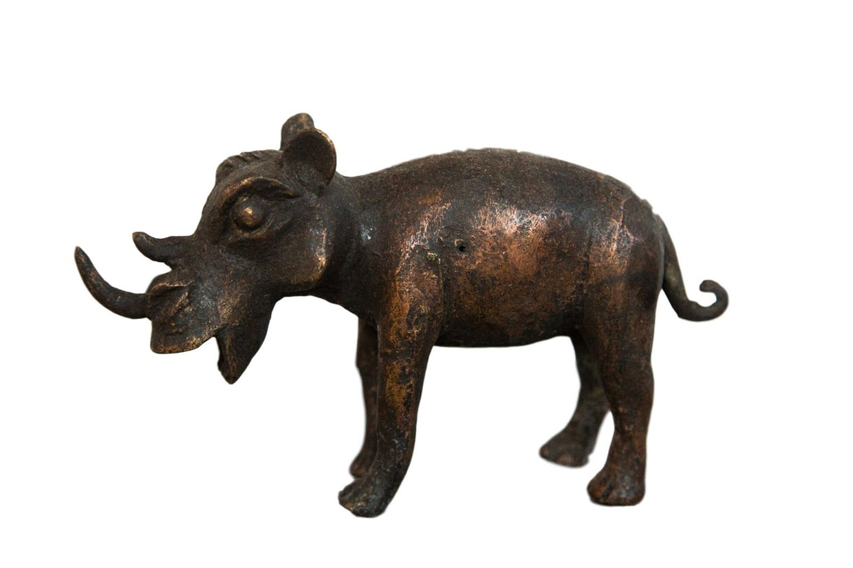 Lost Wax Casting Copper Vintage African Rhino