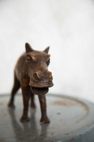 Lost Wax Casting Copper Vintage African Hippo