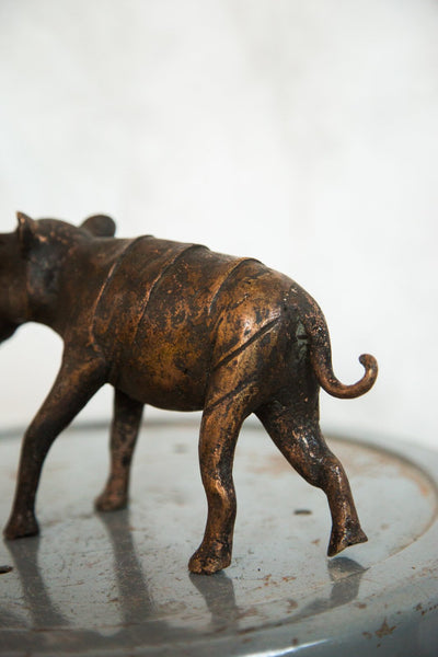 Lost Wax Casting Copper Vintage African Rhino