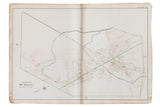 Vintage Village of Mount Kisco map, early 1900s, detailed street grid, light green and pink highlights, 34