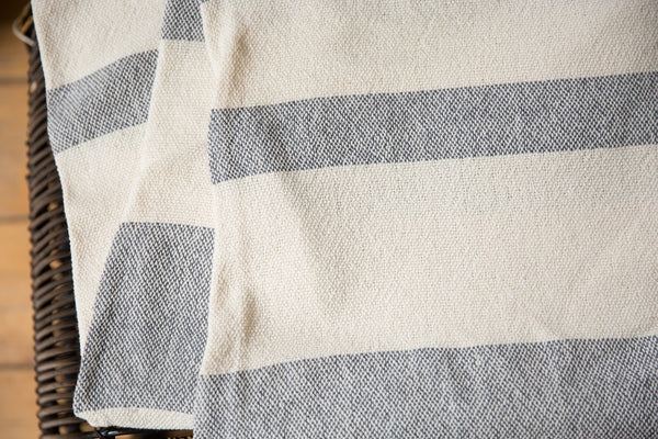 Hand-woven Spa Towel Cotton Throw Gray // ONH Item 4517 Image 1