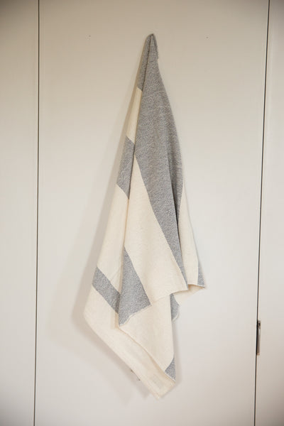 Hand-woven Spa Towel Cotton Throw Gray // ONH Item 4517 Image 2