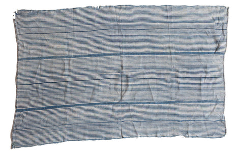 Striped Indigo African Textile Throw
