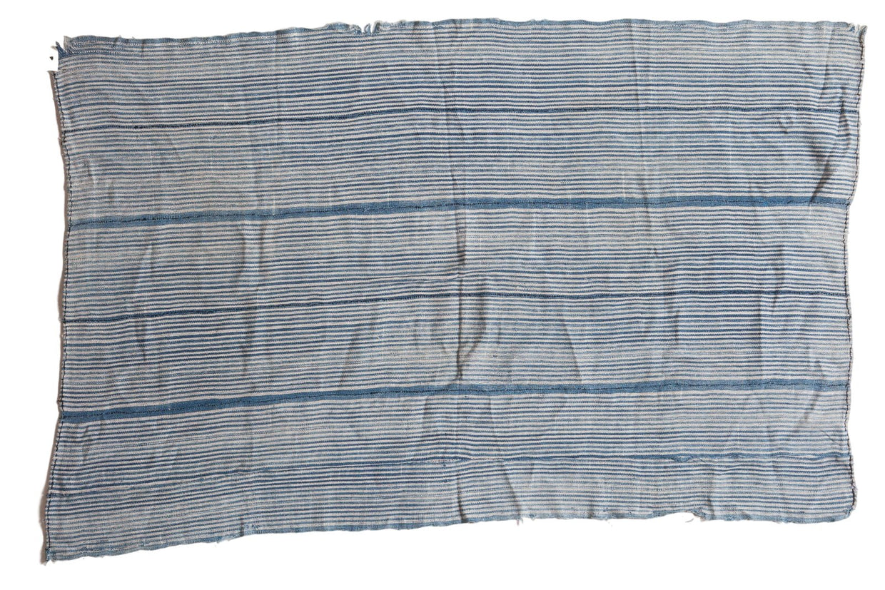 Striped Indigo African Textile Throw