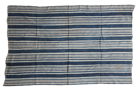 Striped Indigo African Textile Throw