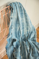 3.5x5.5 Striped Indigo African Textile Throw // ONH Item 4530 Image 3