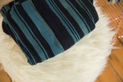 3x5.5 Striped Indigo African Textile Throw // ONH Item 4531 Image 1