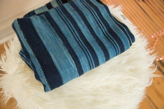 3.5x5 Striped Indigo African Textile Throw // ONH Item 4535 Image 1