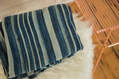 3.5x5 Striped Indigo African Textile Throw // ONH Item 4537 Image 1