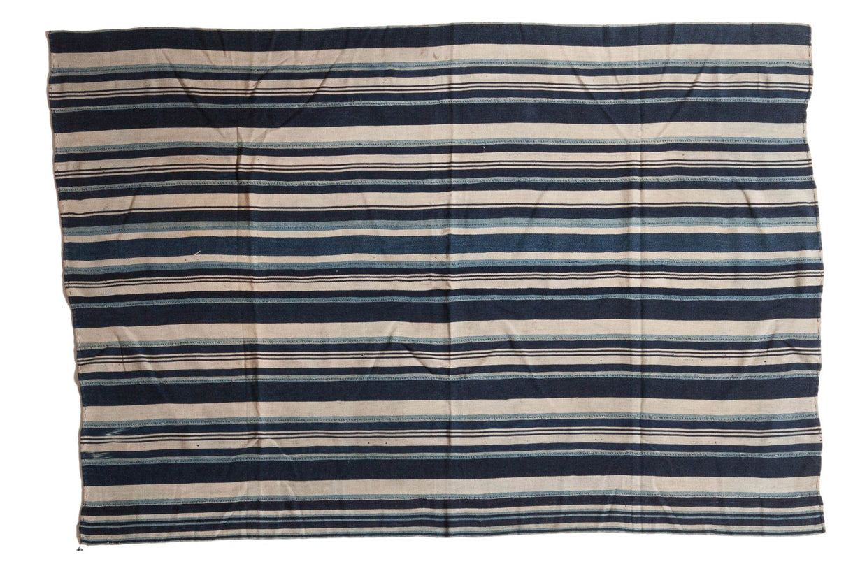 Striped Indigo African Textile Throw