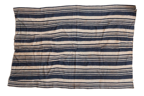 Striped Indigo African Textile Throw