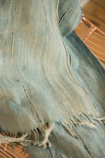 3x5 Denim Mossi Indigo African Textile Throw // ONH Item 4551 Image 3