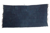 Denim Mossi Indigo African textile throw, deep blue and subtly textured, 3'3