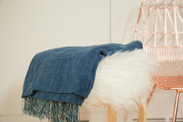 3.5x7 Denim Mossi Indigo African Textile Throw // ONH Item 4556 Image 1