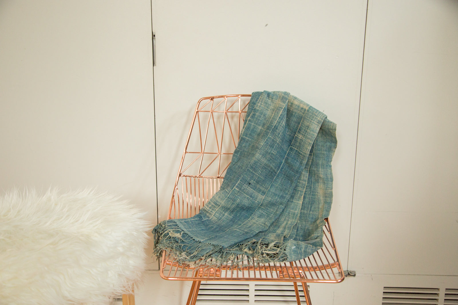 3.5x6 Denim Mossi Indigo African Textile Throw // ONH Item 4558 Image 1