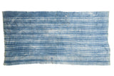 Hand-dyed Batik Indigo African Textile featuring dotted horizontal stripes, 3'5