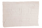 Natural African hand-woven textile throw, light beige with a subtle vintage weave, 3'8
