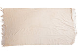 Collectible natural African Textile Throw, hand woven light beige cotton and fringe.
