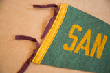 Green felt 1940s San Francisco pennant corner, yellow 'SAN' letters and burgundy ties.