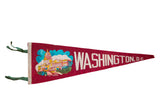 1960s Washington D.C. red felt pennant with colorful U.S. Capitol imagery, 9