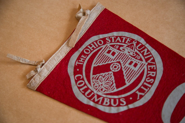 1990s Ohio State University Felt Flag Banner Pennant