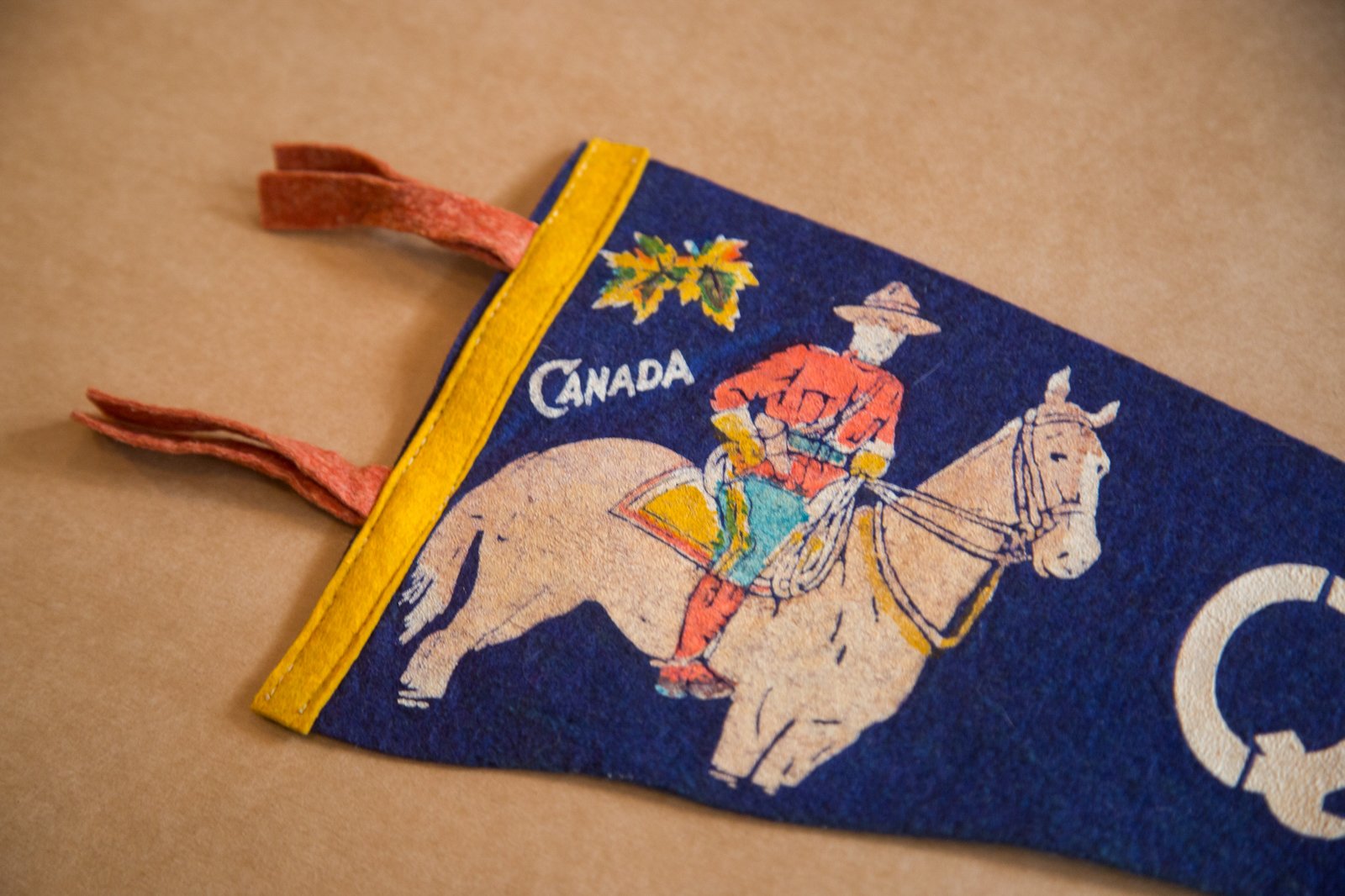 Vintage Quebec Felt Flag Banner Pennant