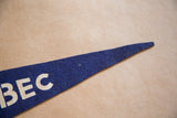 Close-up of vintage Quebec felt flag showing blue texture and white 