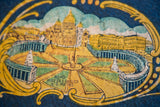 Vintage felt pennant detail of St. Peter's Basilica, Piazza, and 