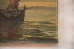 Antique Oceanscape Painting // ONH Item 4600 Image 3