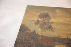 Antique Countryside Landscape Windmill Painting // ONH Item 4601 Image 4