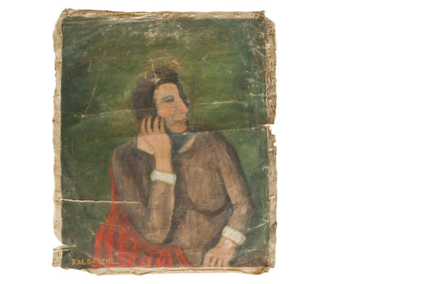 Vintage Kal Greene Portrait Painting / ONH Item 4606