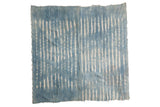 Hand-woven African Indigo Batik textile throw, blue with organic white stripe patterns, 4x4.