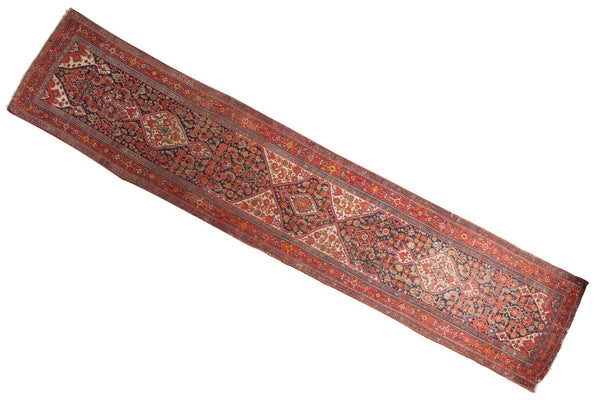 3.5x16.5 Vintage Bibikabad Rug Runner // ONH Item 4612