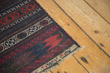 The flatweave Soumac and kilim end of an antique Persian Belouch runner, showing minor wear.