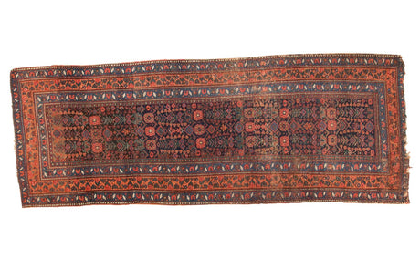 4x10.5 Antique Kurdish Bijar Rug Runner // ONH Item 4625