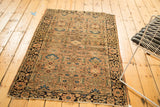 Antique Persian Farahan Sarouk rug, intricate tree of life design with rose, blue, and green.