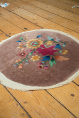 Art Deco floral arrangement with fuchsia, gold, blue flowers on beige, showing plain weave edge.