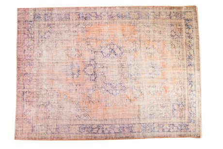 Vintage Distressed Overdyed Oushak Carpet